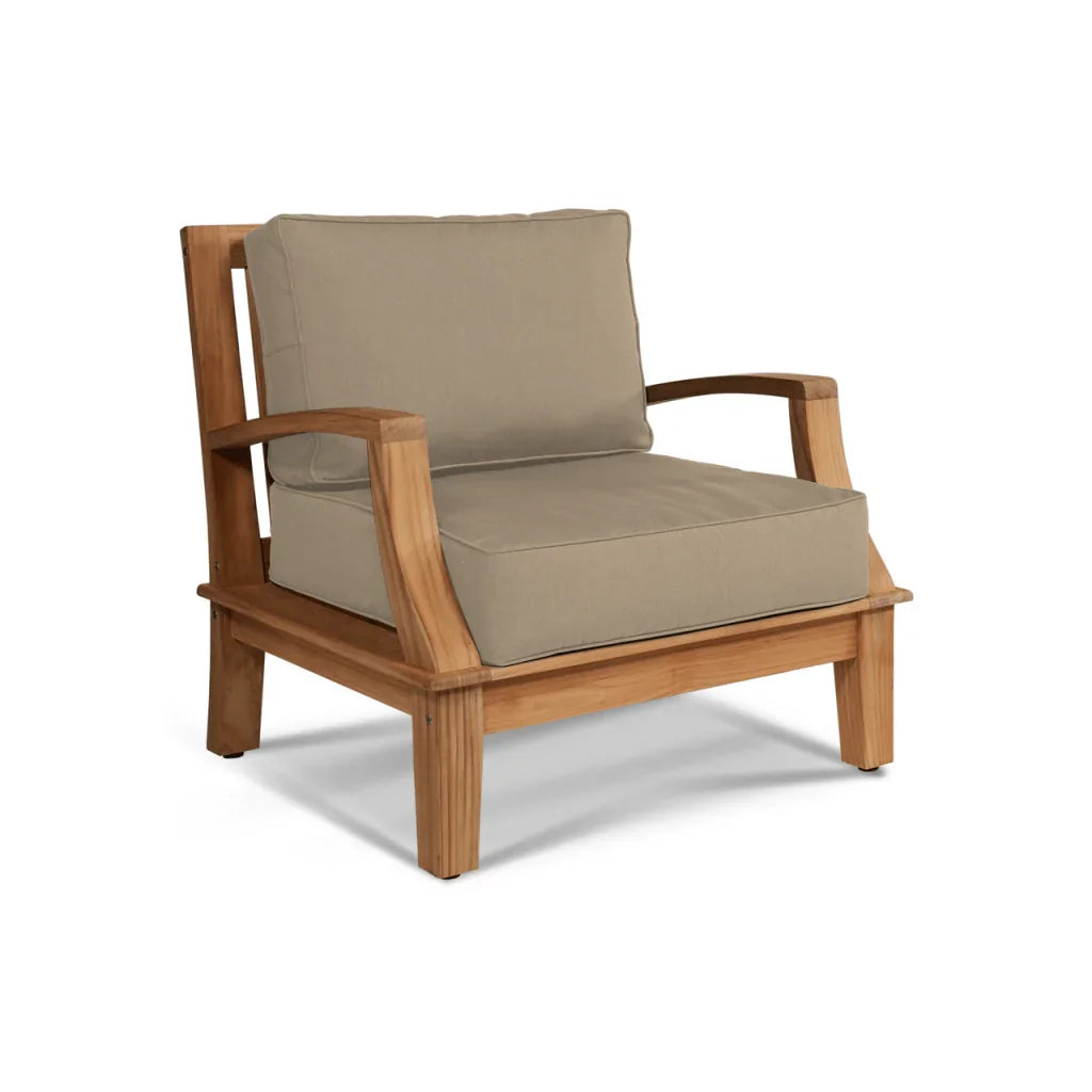 Grande Teak Patio Deep Sofa Set with Sunbrella 4PC - LOOMLAN - HiTeak - Outdoor Sofas & Loveseats