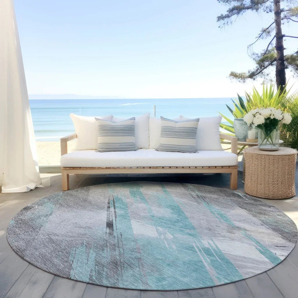 Grandelux Teal Washable Indoor - Outdoor Rug - LOOMLAN - LOOMLAN Rugs - Outdoor Rugs