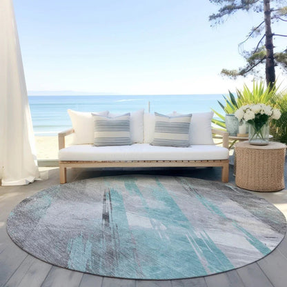Grandelux Teal Washable Indoor - Outdoor Rug - LOOMLAN - LOOMLAN Rugs - Outdoor Rugs