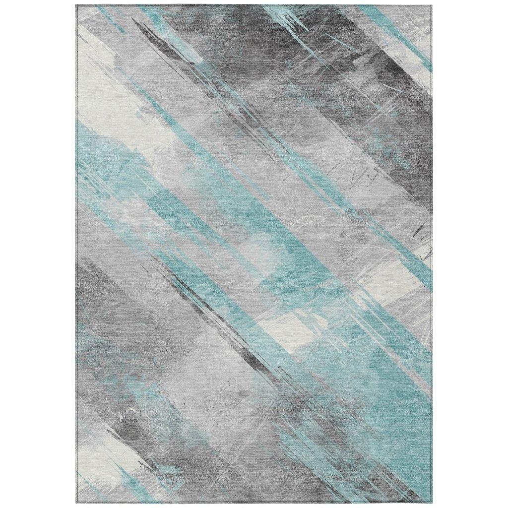 Grandelux Teal Washable Indoor - Outdoor Rug - LOOMLAN - LOOMLAN Rugs - Outdoor Rugs
