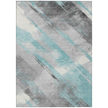 Grandelux Teal Washable Indoor - Outdoor Rug - LOOMLAN - LOOMLAN Rugs - Outdoor Rugs
