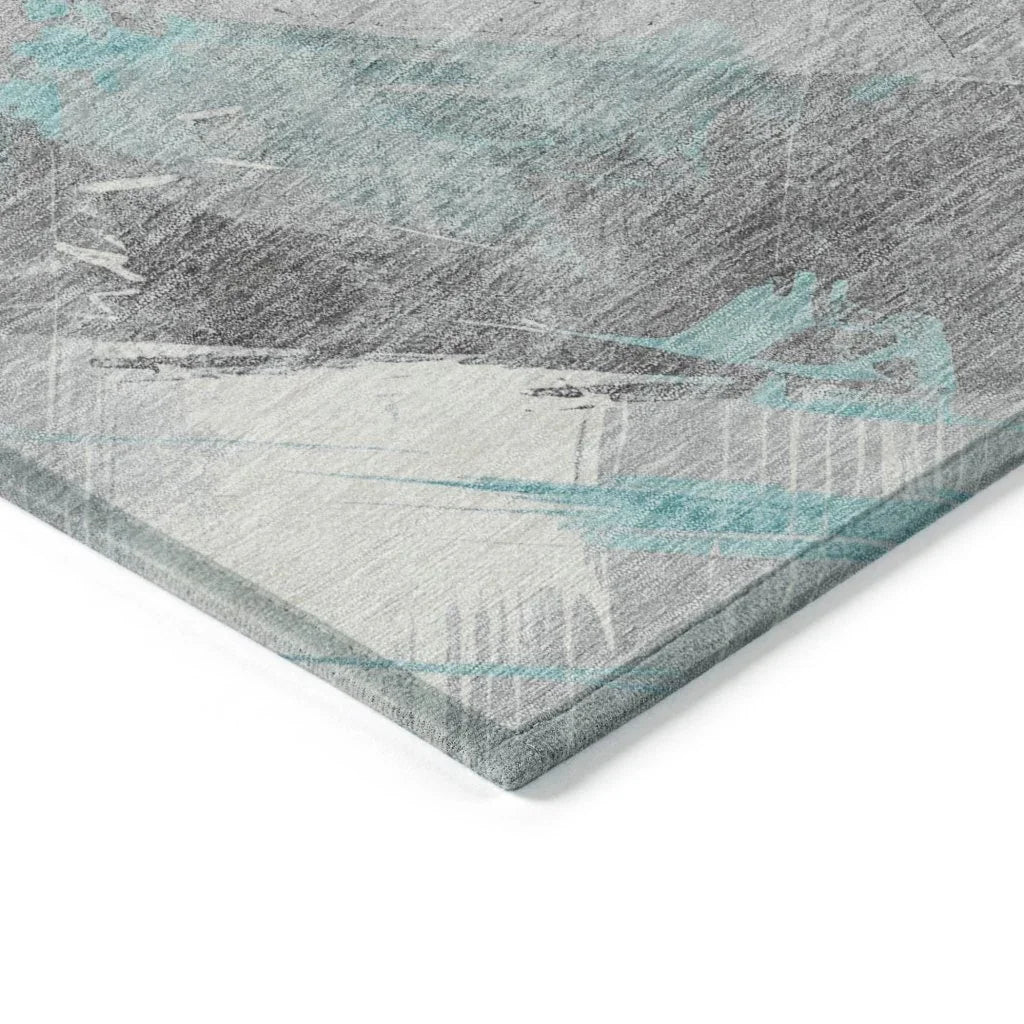 Grandelux Teal Washable Indoor - Outdoor Rug - LOOMLAN - LOOMLAN Rugs - Outdoor Rugs