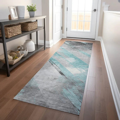 Grandelux Teal Washable Indoor - Outdoor Rug - LOOMLAN - LOOMLAN Rugs - Outdoor Rugs