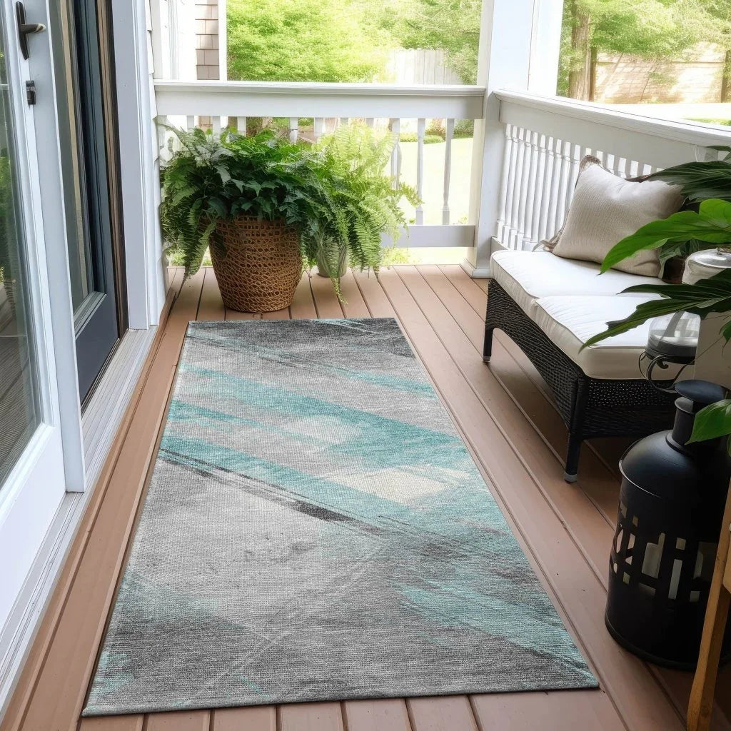 Grandelux Teal Washable Indoor - Outdoor Rug - LOOMLAN - LOOMLAN Rugs - Outdoor Rugs