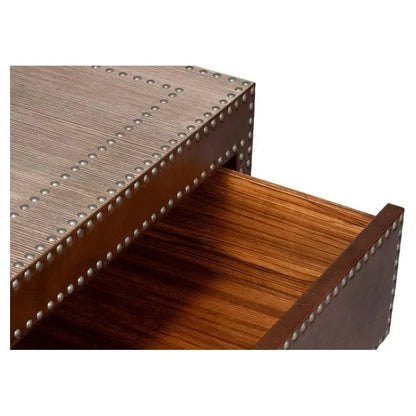 Grandon Equestrian Leather Cocktail Coffee Table - LOOMLAN - Sarreid - Coffee Tables