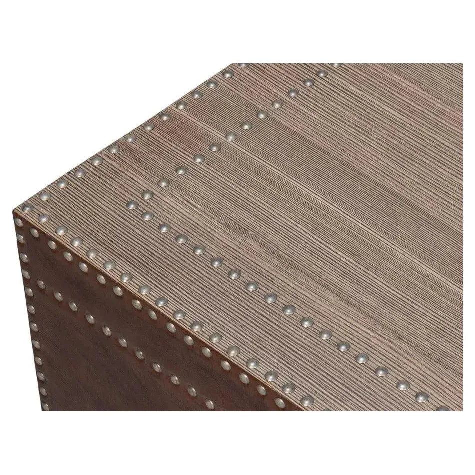 Grandon Equestrian Leather Cocktail Coffee Table - LOOMLAN - Sarreid - Coffee Tables