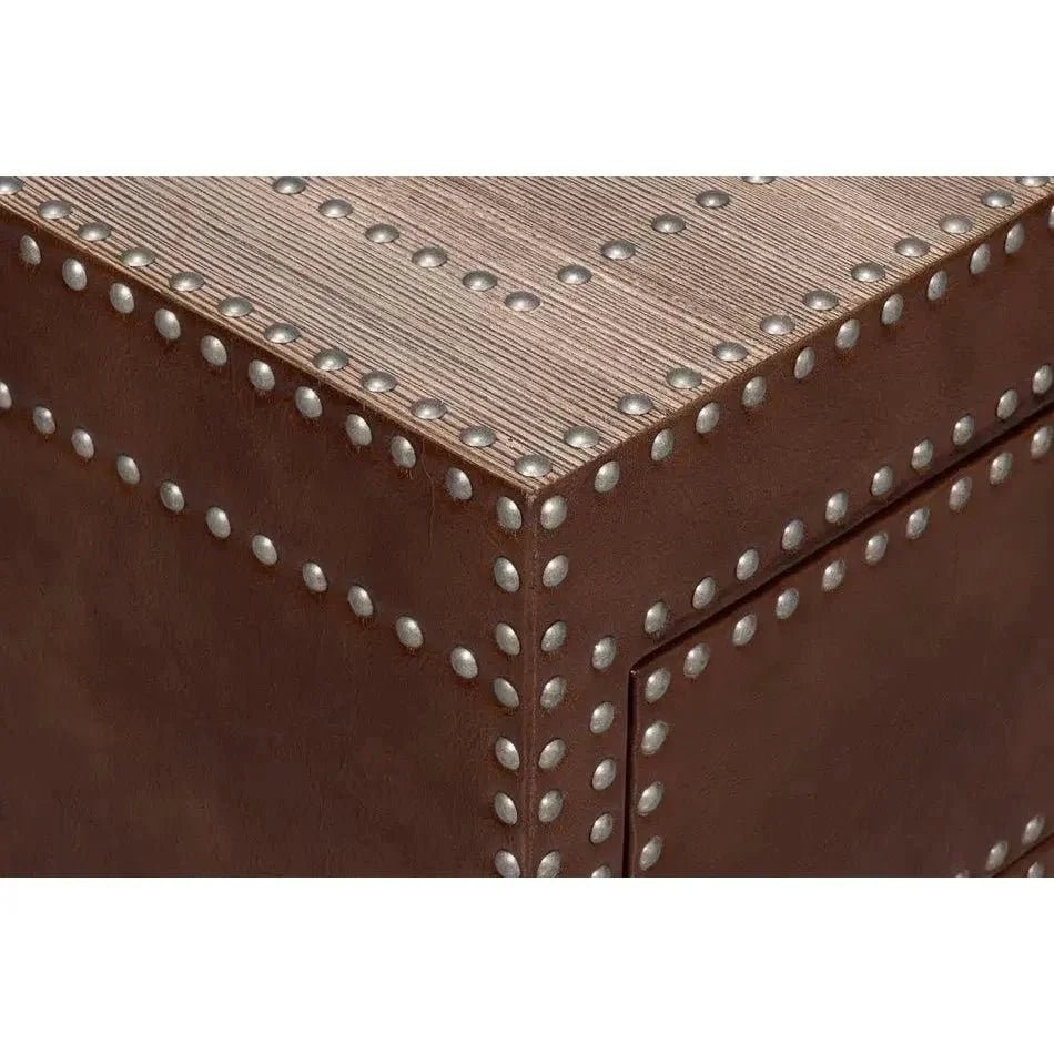 Grandon Equestrian Leather Cocktail Coffee Table - LOOMLAN - Sarreid - Coffee Tables