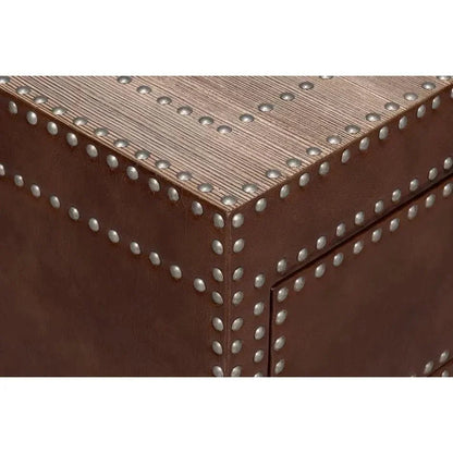 Grandon Equestrian Leather Cocktail Coffee Table - LOOMLAN - Sarreid - Coffee Tables