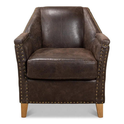 Granville Leather Club Chair - LOOMLAN - Sarreid - Club Chairs