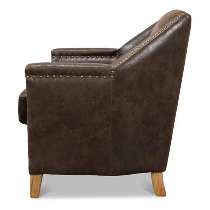 Granville Leather Club Chair - LOOMLAN - Sarreid - Club Chairs