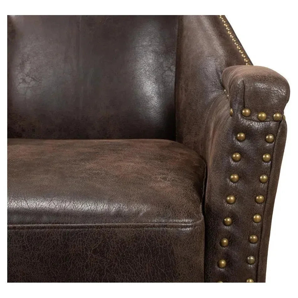 Granville Leather Club Chair - LOOMLAN - Sarreid - Club Chairs