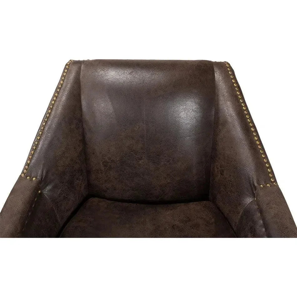 Granville Leather Club Chair - LOOMLAN - Sarreid - Club Chairs