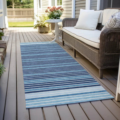 Graphyne Blue Washable Indoor - Outdoor Rug - LOOMLAN - LOOMLAN Rugs - Outdoor Rugs