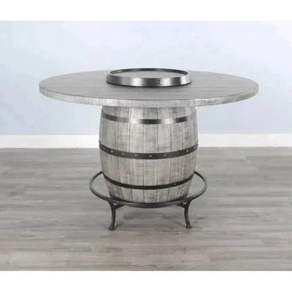 Gray Counter Height Barrell Pub Table Lazy Susan - LOOMLAN - Sunny D - Counter Tables
