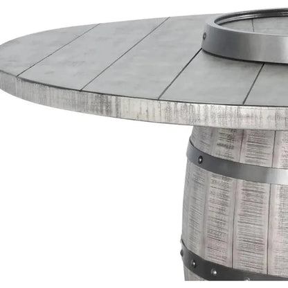Gray Counter Height Barrell Pub Table Lazy Susan - LOOMLAN - Sunny D - Counter Tables