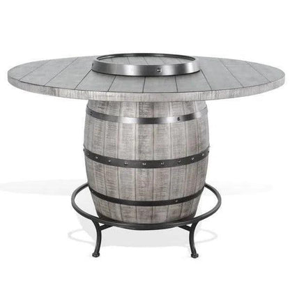 Gray Counter Height Barrell Pub Table Lazy Susan - LOOMLAN - Sunny D - Counter Tables