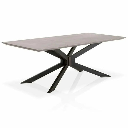 Gray Industry Rectangle Concrete Dining Table-Dining Tables-Essentials For Living-LOOMLAN