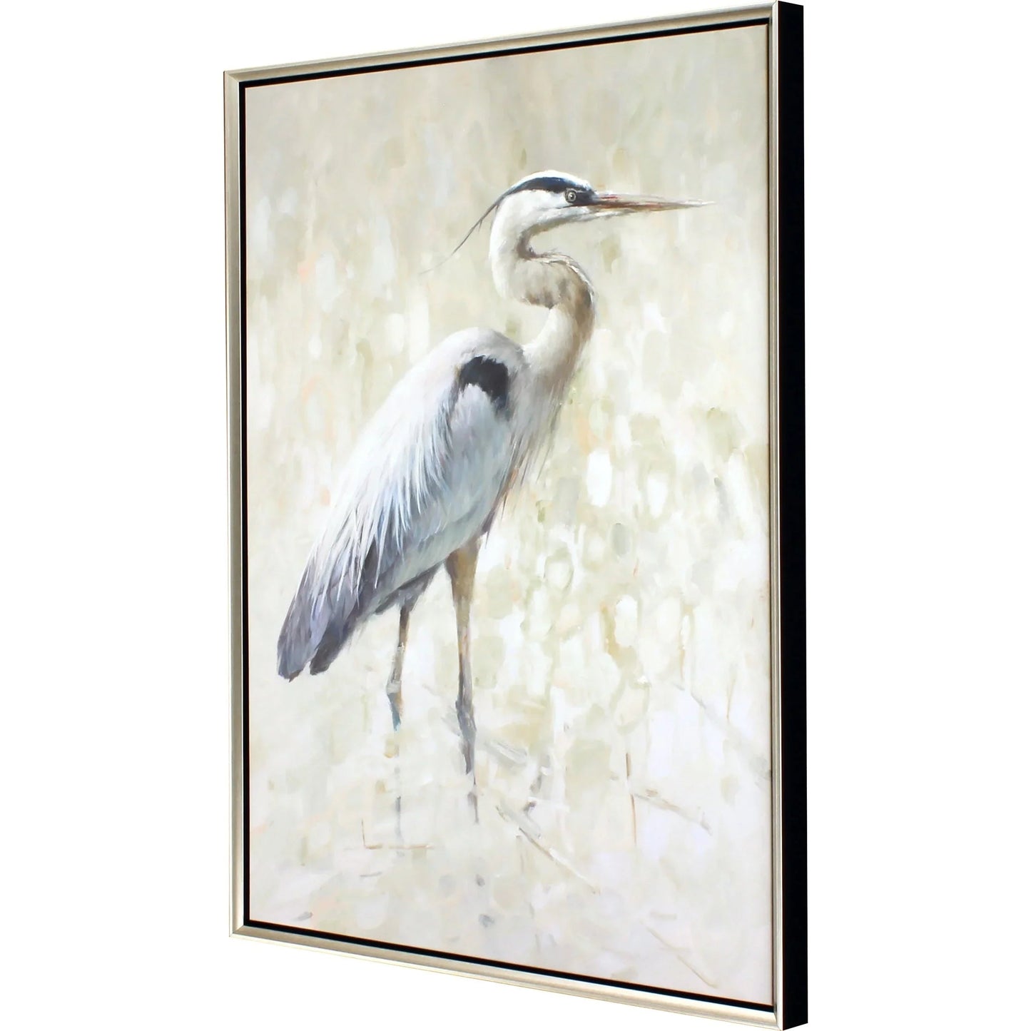 Great Blue Heron Hand Assembled Canvas Art