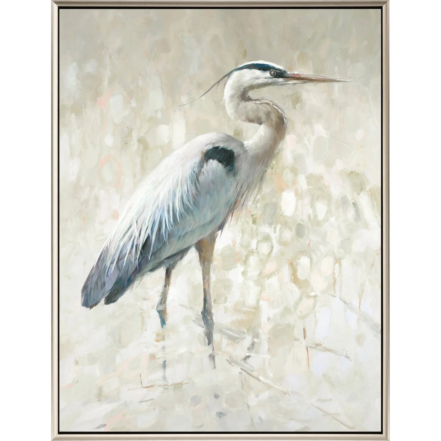 Great Blue Heron Hand Assembled Canvas Art