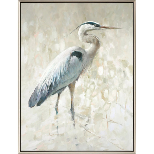 Great Blue Heron Hand Assembled Canvas Art