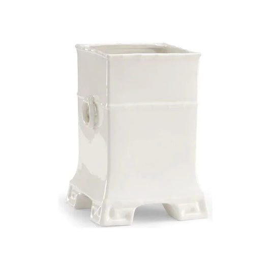 Greek Key Square Porcelain Vase - LOOMLAN - Chelsea House - Vases & Jars