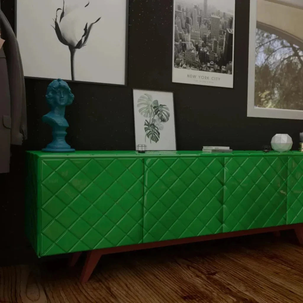 Green Diamond Wood Credenza or TV Stand - LOOMLAN - Victor Betancourt - Sideboards