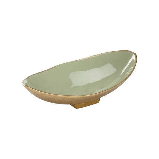 Green Enameled Olive Bowl - LOOMLAN - Chelsea House - Boxes & Bowls