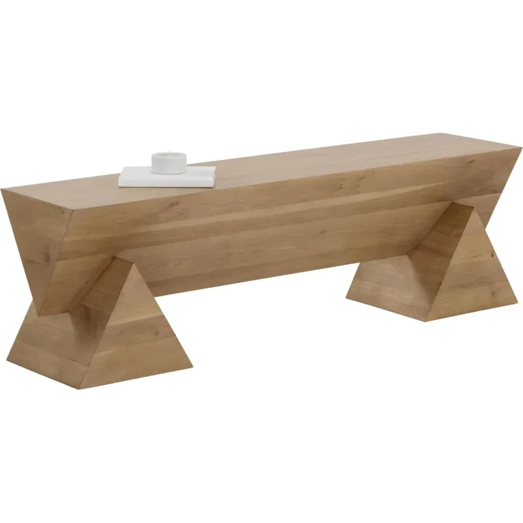 Gregor Unique Angular d Wooden Backless Bench - LOOMLAN - SUNPAN - Bedroom Benches