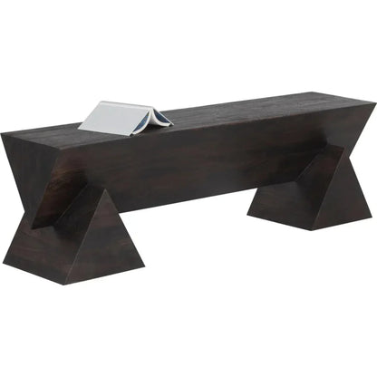 Gregor Unique Angular d Wooden Backless Bench - LOOMLAN - SUNPAN - Bedroom Benches