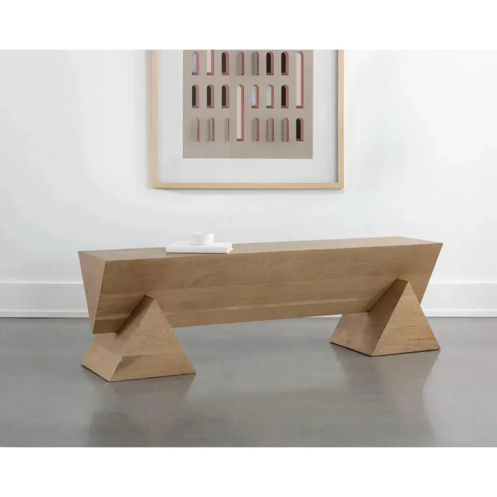 Gregor Unique Angular d Wooden Backless Bench - LOOMLAN - SUNPAN - Bedroom Benches