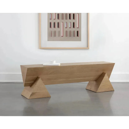 Gregor Unique Angular d Wooden Backless Bench - LOOMLAN - SUNPAN - Bedroom Benches