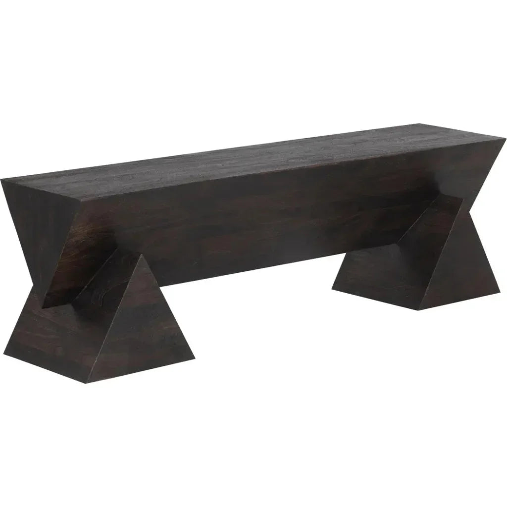 Gregor Unique Angular d Wooden Backless Bench - LOOMLAN - SUNPAN - Bedroom Benches