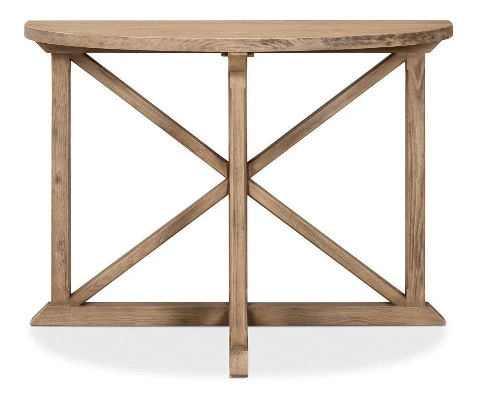 Gregorio Vineyards Half Moon Design Console Table - LOOMLAN - Sarreid - Console Tables