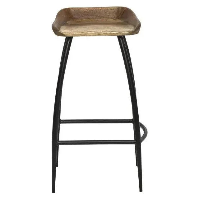 Landon Iron and Wood Bar Stool - LOOMLAN - LOOMLAN - Bar Stools