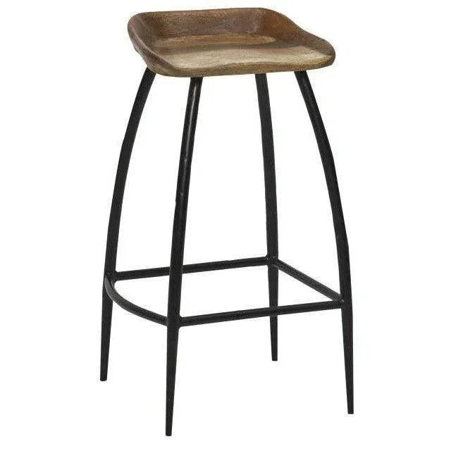Landon Iron and Wood Bar Stool - LOOMLAN - LOOMLAN - Bar Stools