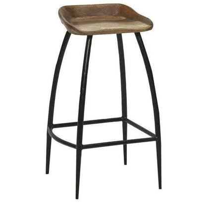Landon Iron and Wood Bar Stool - LOOMLAN - LOOMLAN - Bar Stools