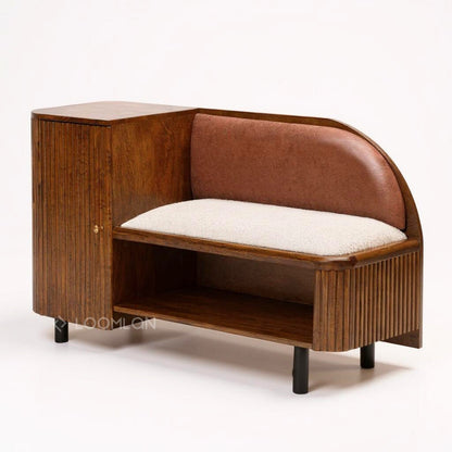 Grene Leather Bedroom Bench With Storage