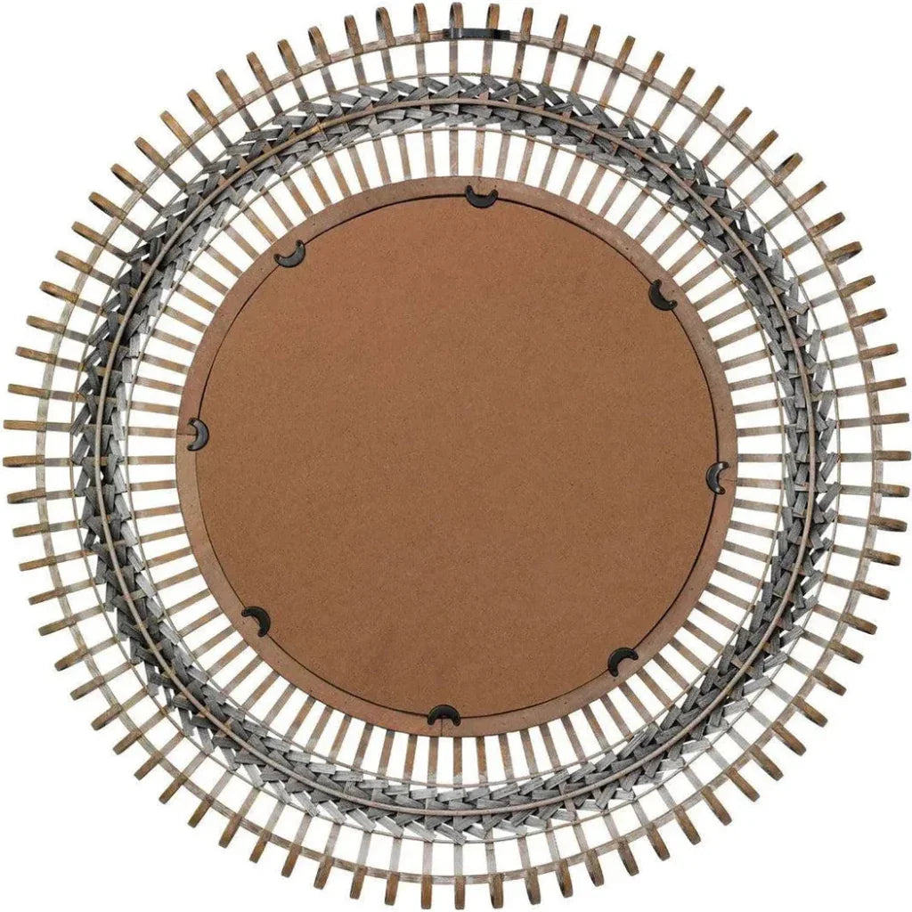 Grey Bamboo Grove Braided Wall Mirror - LOOMLAN - Jamie Young - Wall Mirrors