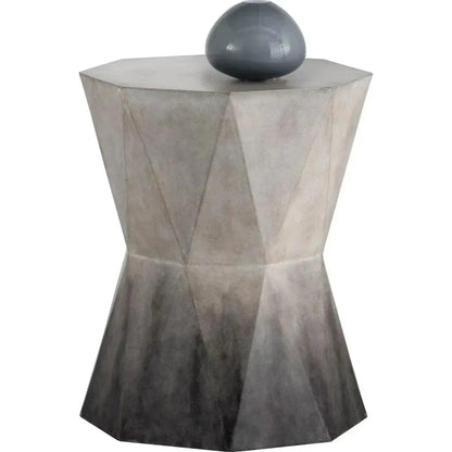 Grey Concrete Prism End Table For Indoor/Outdoor Use - LOOMLAN - SUNPAN - Outdoor Side Tables