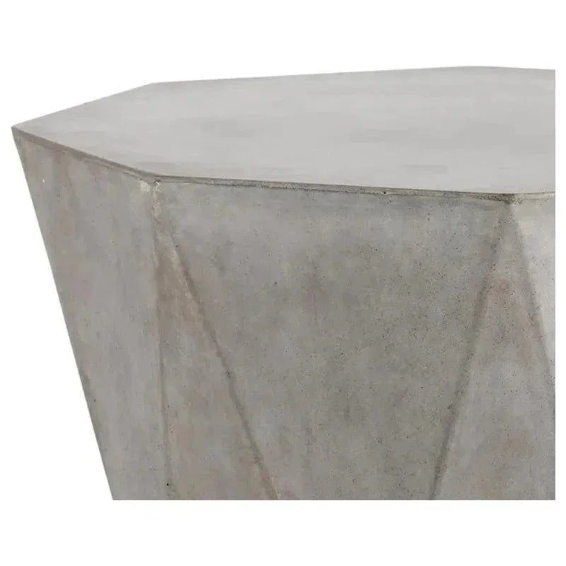Grey Concrete Prism End Table For Indoor/Outdoor Use - LOOMLAN - SUNPAN - Outdoor Side Tables