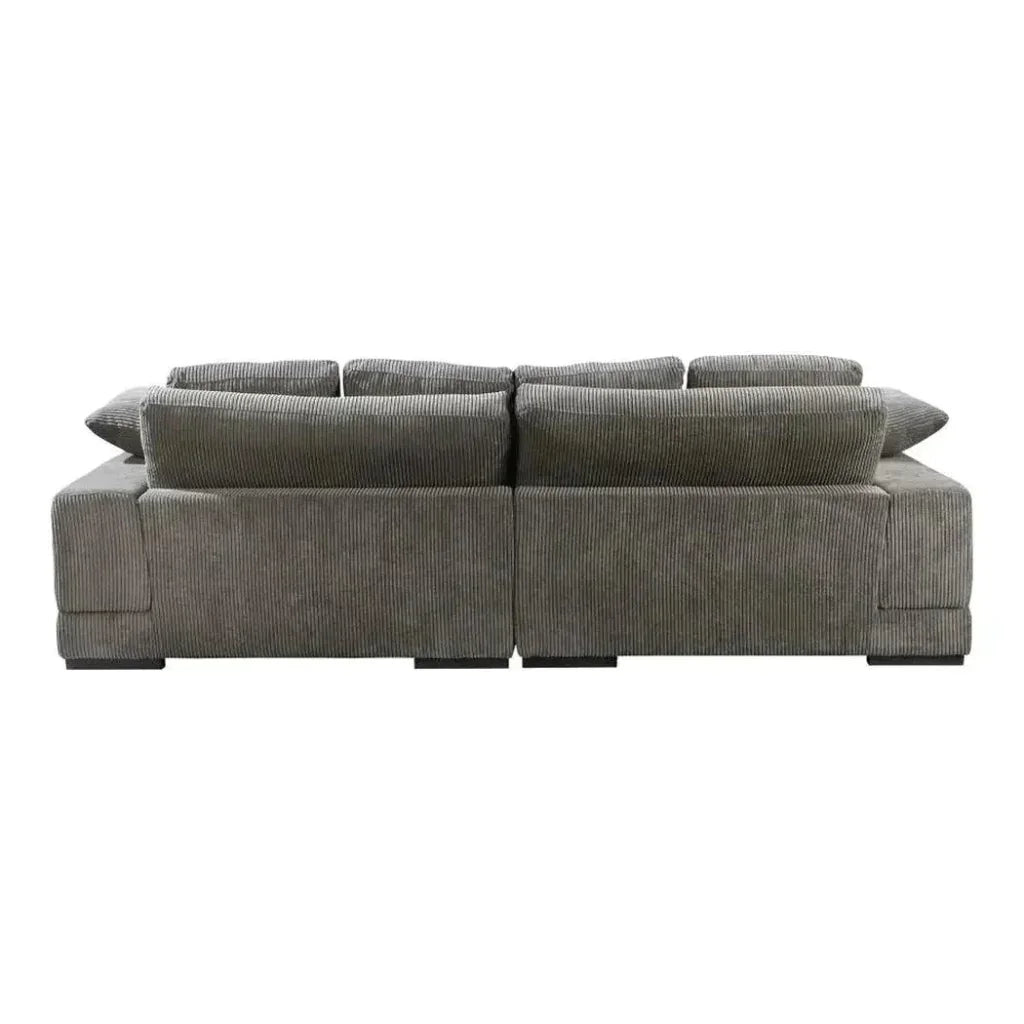 Grey Corduroy Reversible Sectional Sofa-Modular Sofas-Moe's Home-LOOMLAN