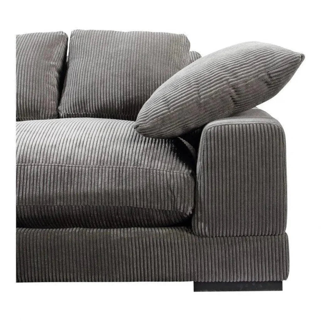 Grey Corduroy Reversible Sectional Sofa-Modular Sofas-Moe's Home-LOOMLAN