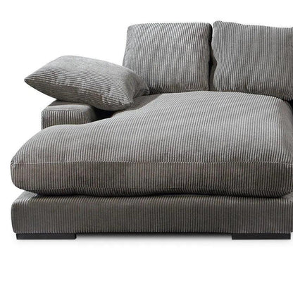 Grey Corduroy Reversible Sectional Sofa-Modular Sofas-Moe's Home-LOOMLAN