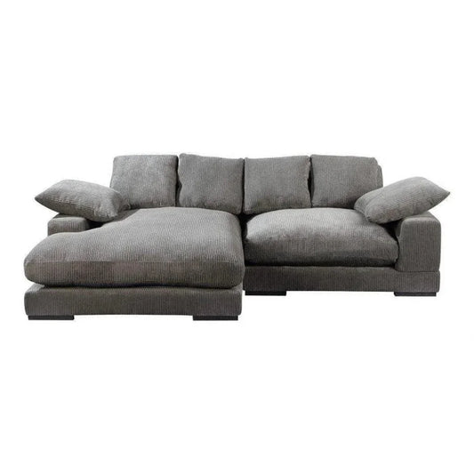 Grey Corduroy Reversible Sectional Sofa-Modular Sofas-Moe's Home-LOOMLAN