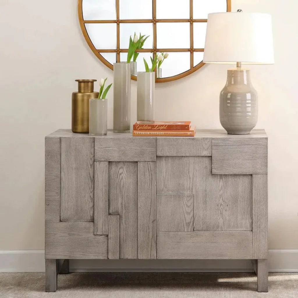Grey Credenza for Dining Room or Entryway Cabinet - LOOMLAN - Jamie Young - Sideboards