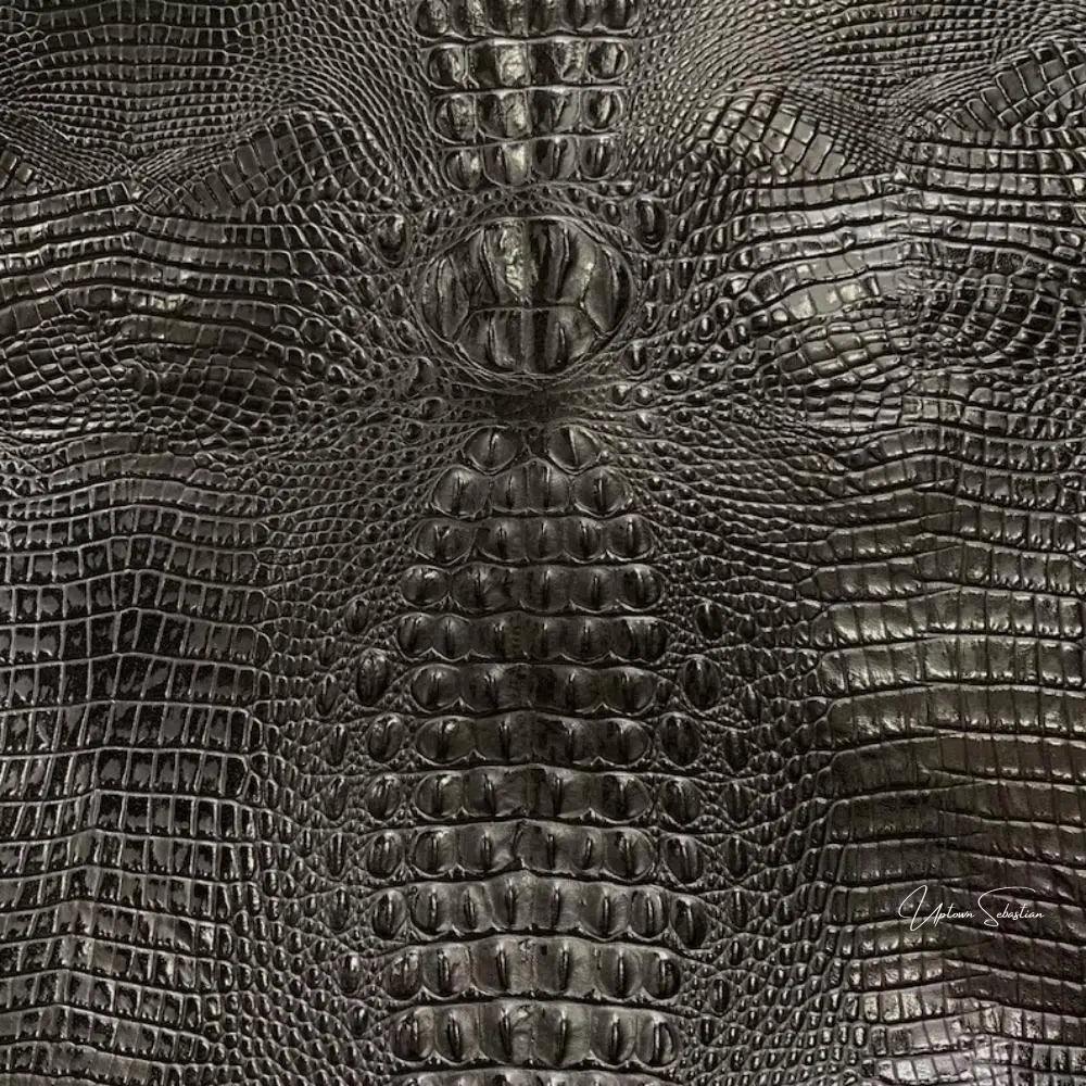 Grey Croc Western Couch Grey Alligator Embossed Leather - LOOMLAN - Uptown Sebastian - Sofas & Loveseats