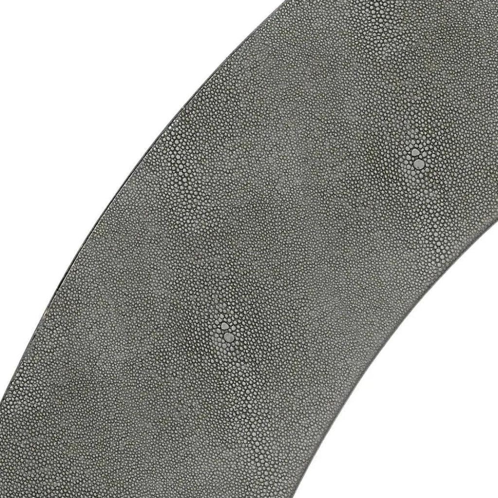 Grey Faux Shagreen Chester Round Wall Mirror - LOOMLAN - Jamie Young - Wall Mirrors
