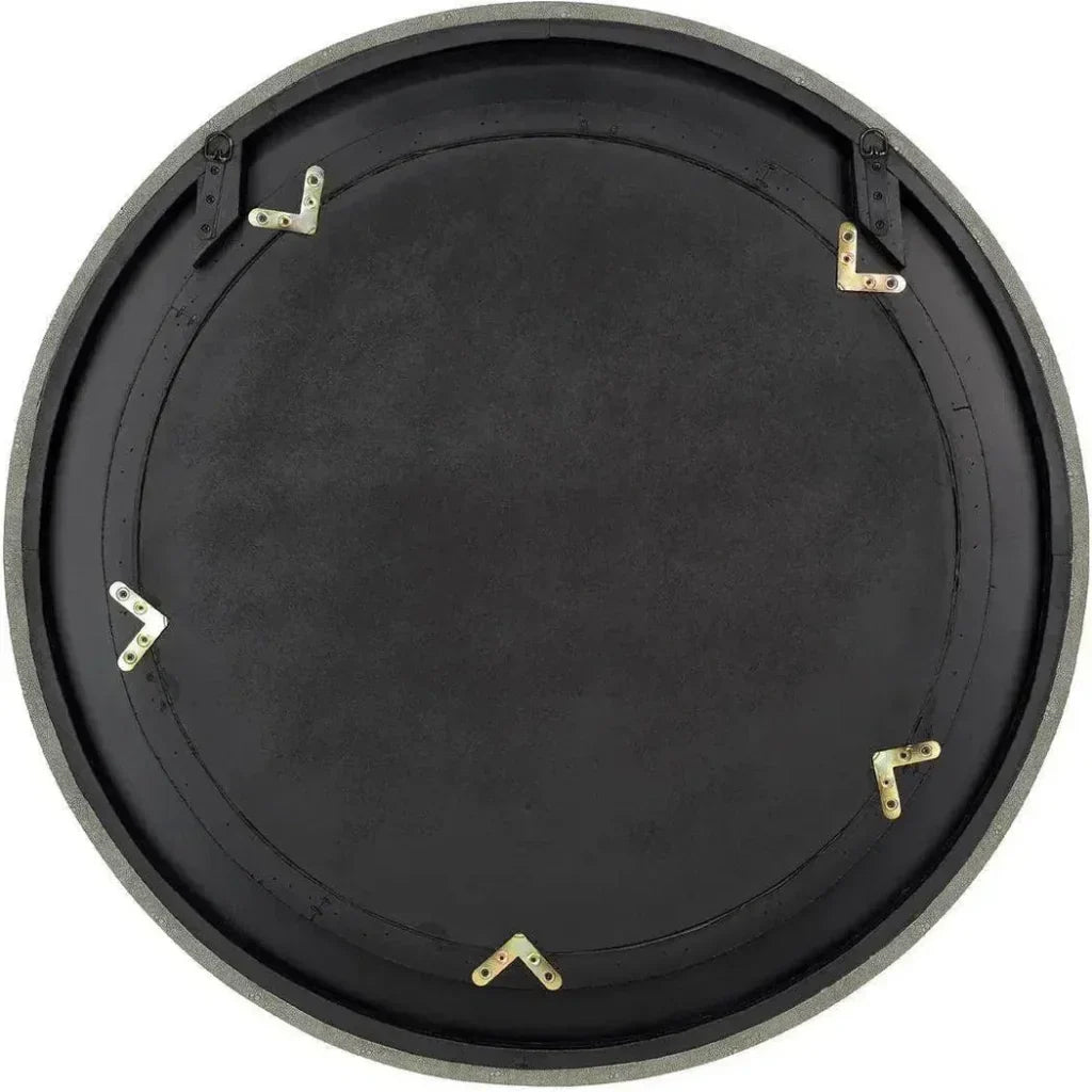 Grey Faux Shagreen Chester Round Wall Mirror - LOOMLAN - Jamie Young - Wall Mirrors