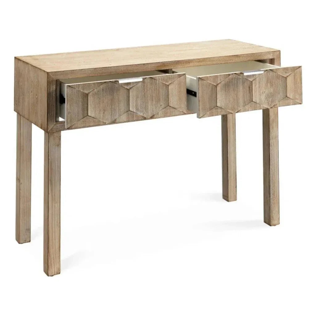 Grey Fir Wood Juniper Two Drawer Console - LOOMLAN - Jamie Young - Console Tables