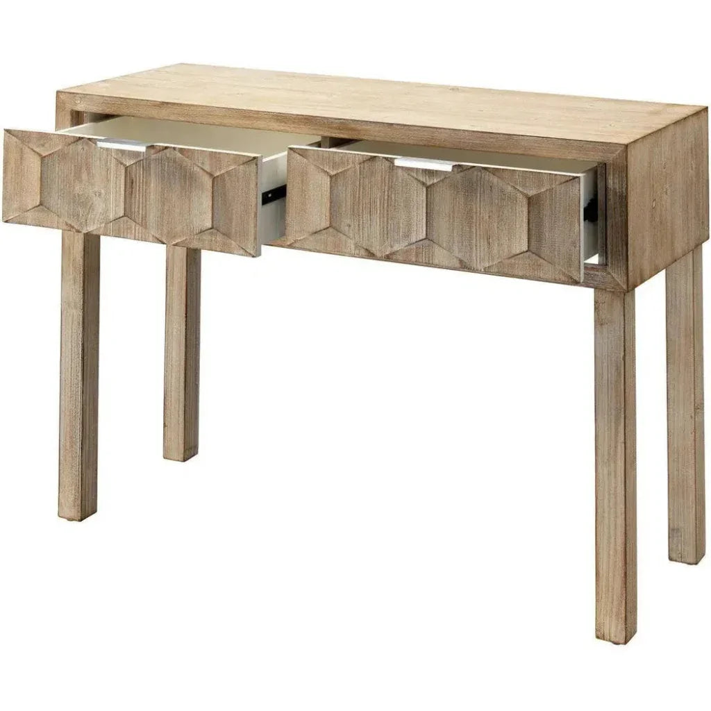 Grey Fir Wood Juniper Two Drawer Console - LOOMLAN - Jamie Young - Console Tables